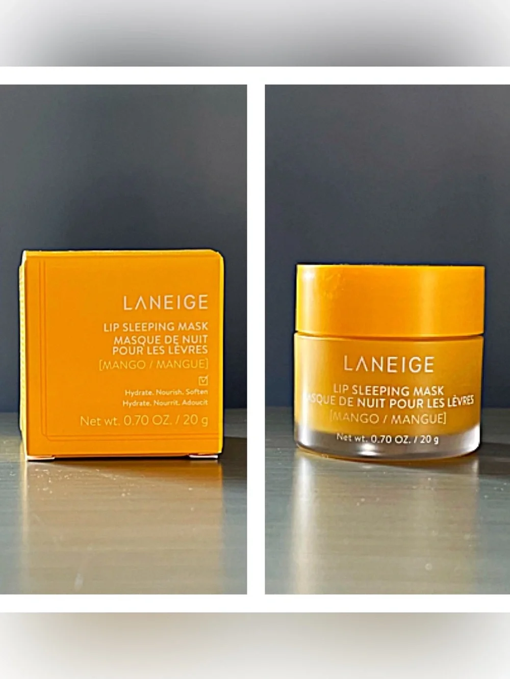 NIB Laneige MANGO 🥭 Lip Sleeping Mask Hydrate Nourish Soften Value Size 0.7 oz - Picture 5 of 12